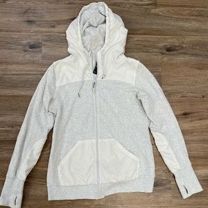 Mondetta Light Grey Zip Up Activewear Sweatshirt Size Large